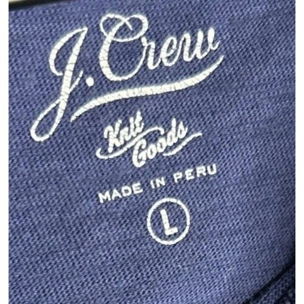 J.CREW New York Men's Large Navy Graphic Logo T-Shirt Crew Neck Short Sleeve